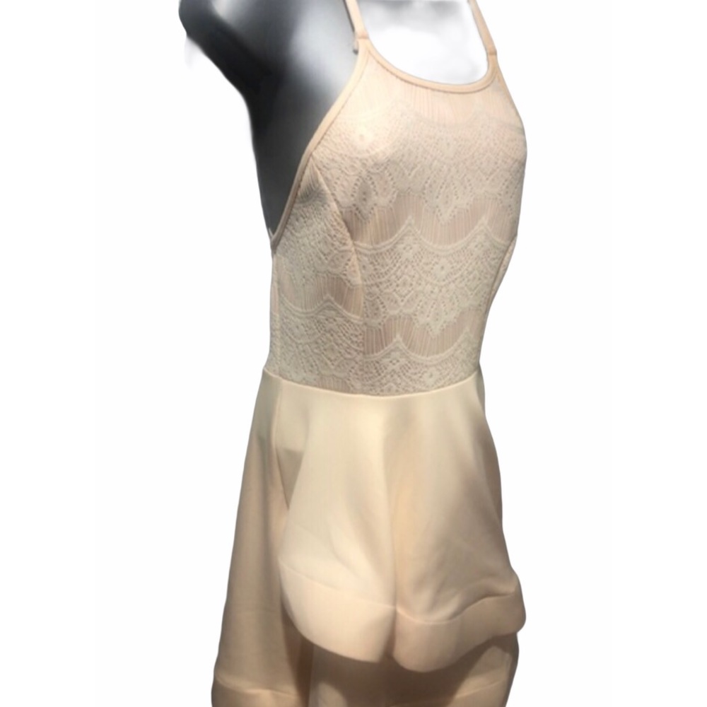 Windsor Cream Lace Halter Mini Dress